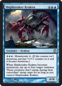 Magic the Gathering Theros Visual Spoiler Shipbreaker Kraken Card Image Karte