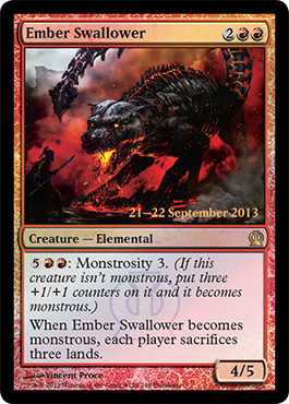 Magic the Gathering Theros PreRelease Promo Foil Card Karte Ember Swallower