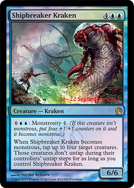 Magic the Gathering Theros PreRelease Promo Foil Card Karte Shipbreaker Kraken