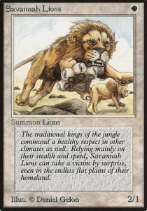 Magic the Gathering Beta Savannah Lions Card Image Karte