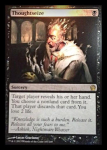 Magic the Gathering Theros Visual Spoiler Thoughtseize Card Image Karte Neues Artwork