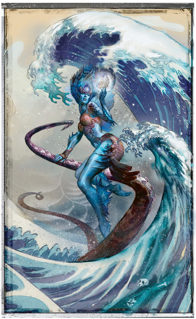 Magic the Gathering Born of the Gods Visual Spoiler Planeswalker Kiora the Crashing Wave Full Art